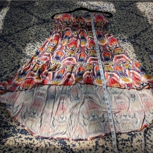 BB Dakota size small strapless, padded high low dress multi color pattern - Picture 11 of 11